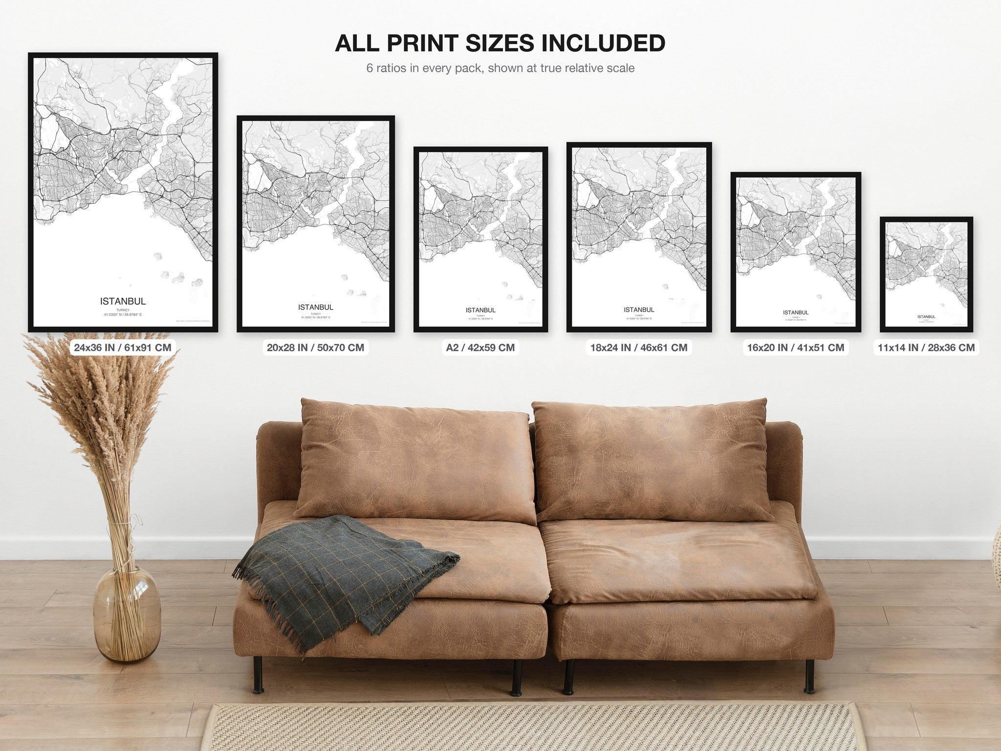 Istanbul map digital download - all print sizes included, Classic