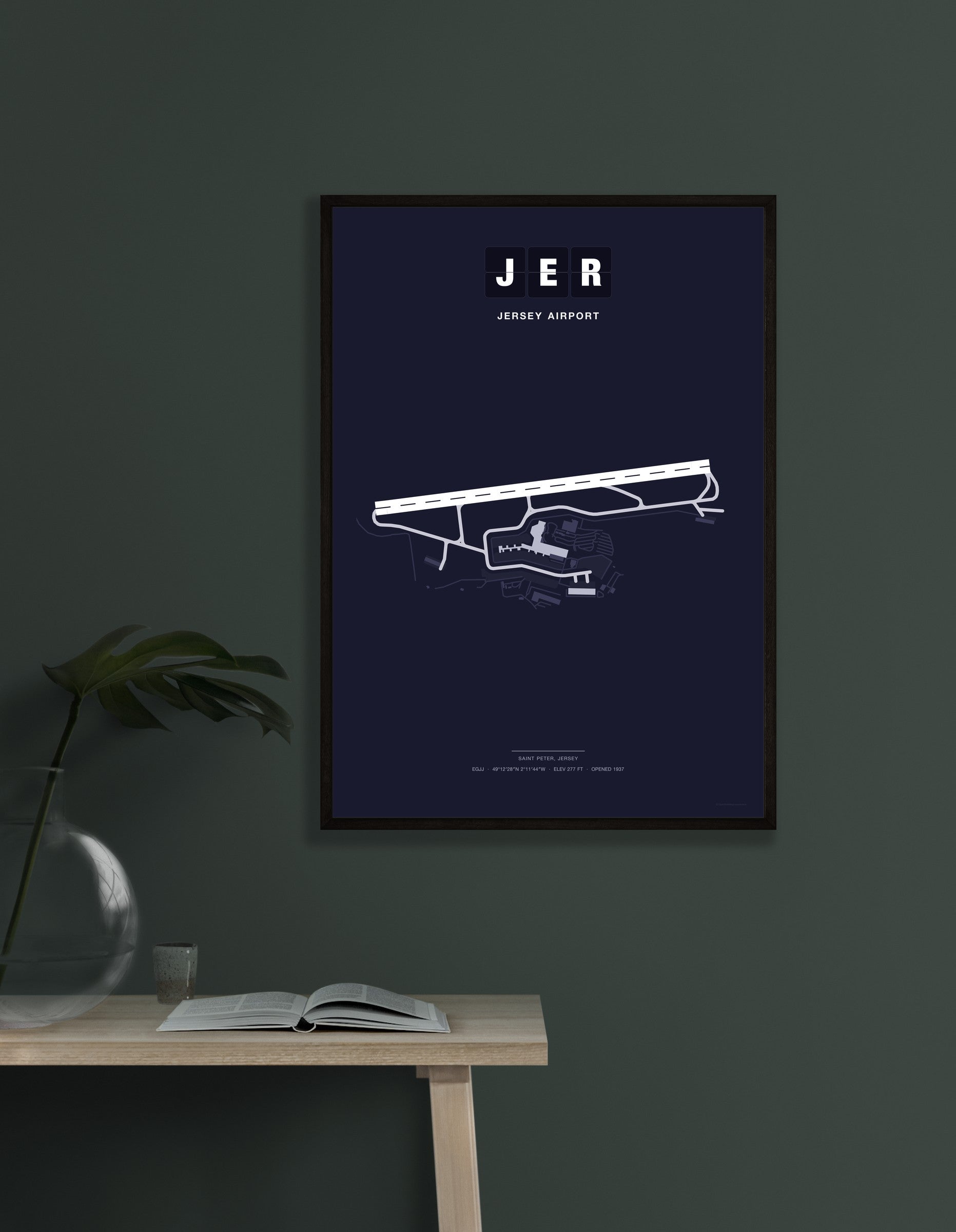 JER Jersey Airport map - Dark style
