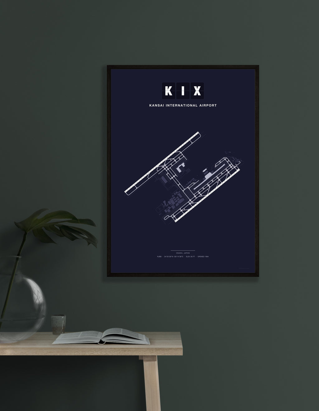KIX Kansai International Airport map - Dark style