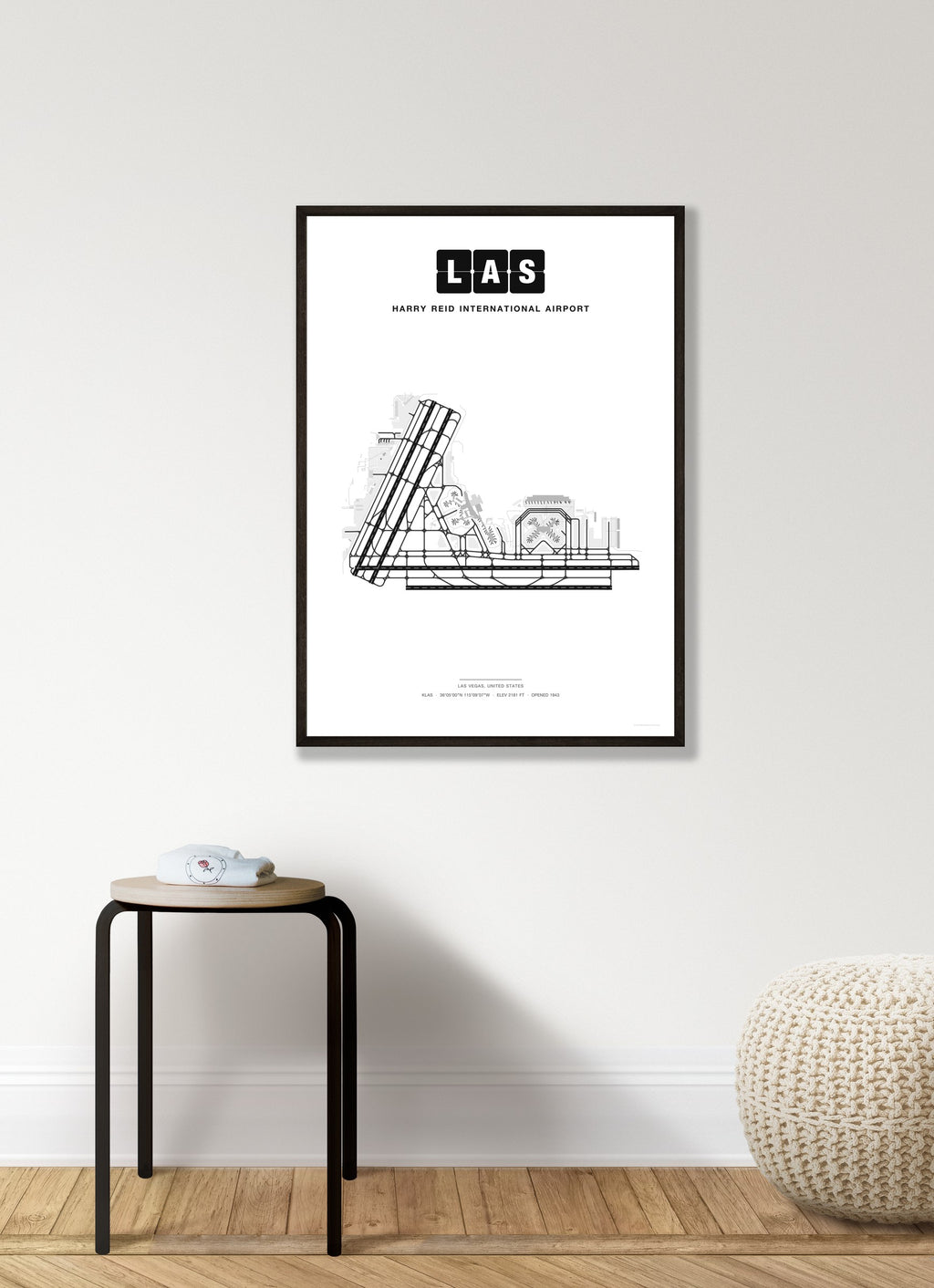 LAS Harry Reid International Airport map - Classic style