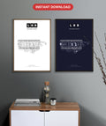 LHR Heathrow Airport map - Classic and Dark styles, instant download