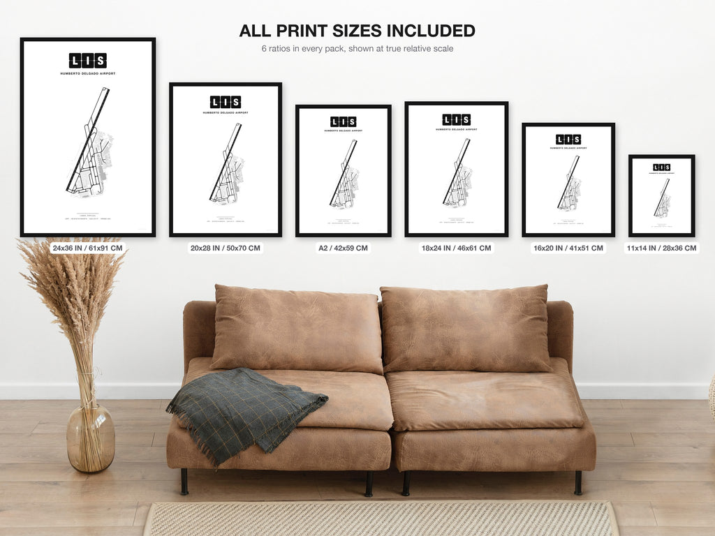 LIS Humberto Delgado Airport map - all print sizes included, Classic