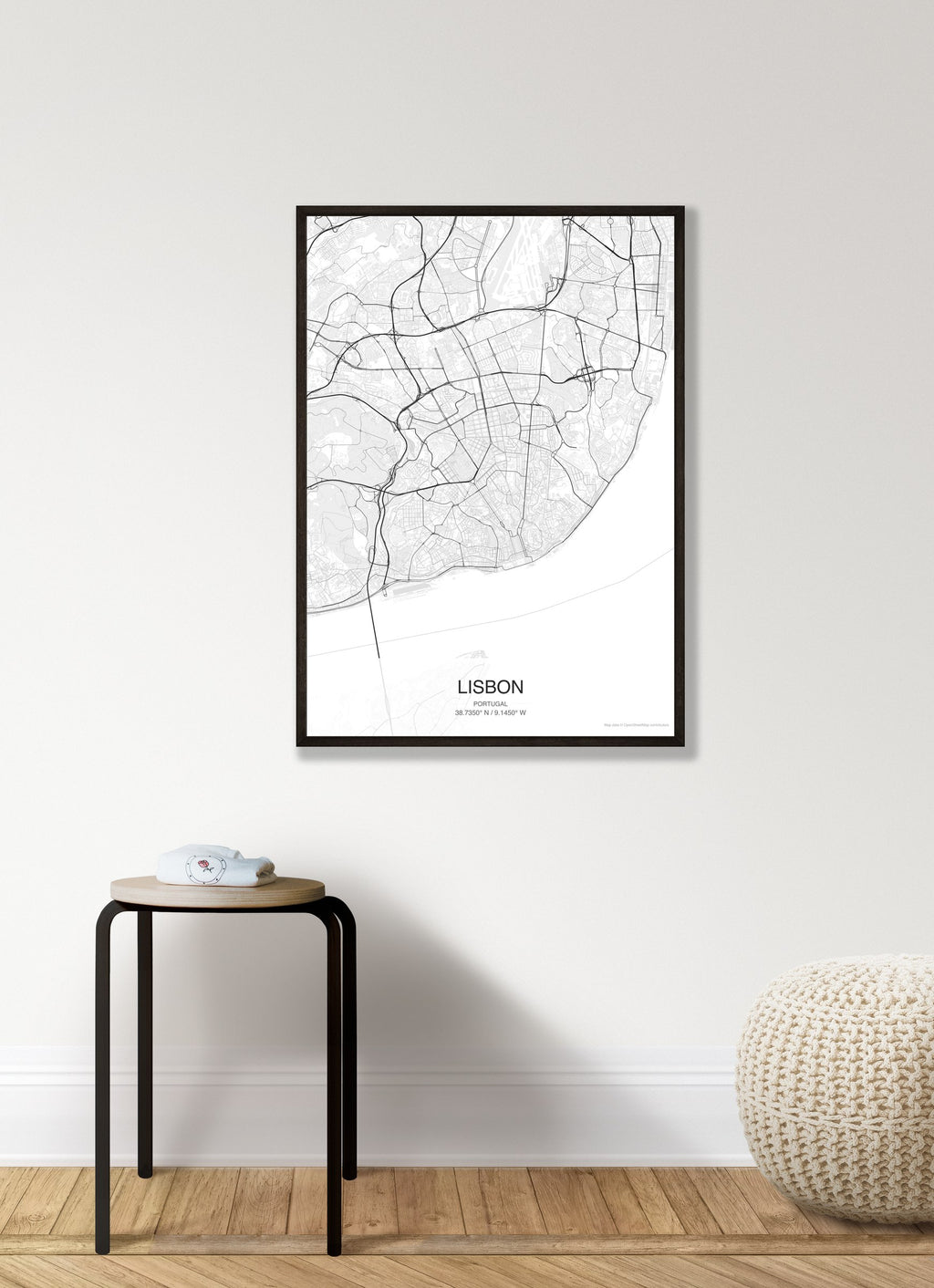 Lisbon map digital download - Classic style