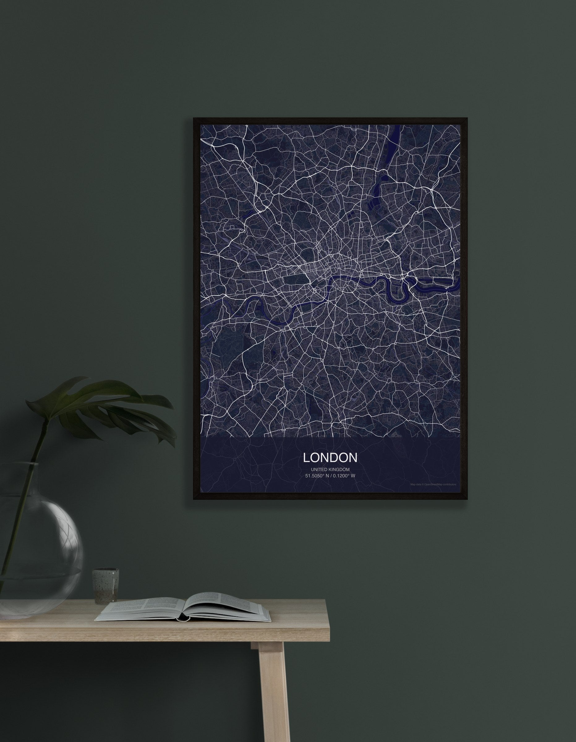 London map digital download - Dark style