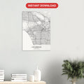 Los Angeles map digital download — Classic style, instant download