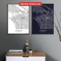 Los Angeles map digital download - Classic and Dark styles, instant download, square lead