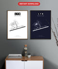LTN London Luton Airport map - Classic and Dark styles, instant download