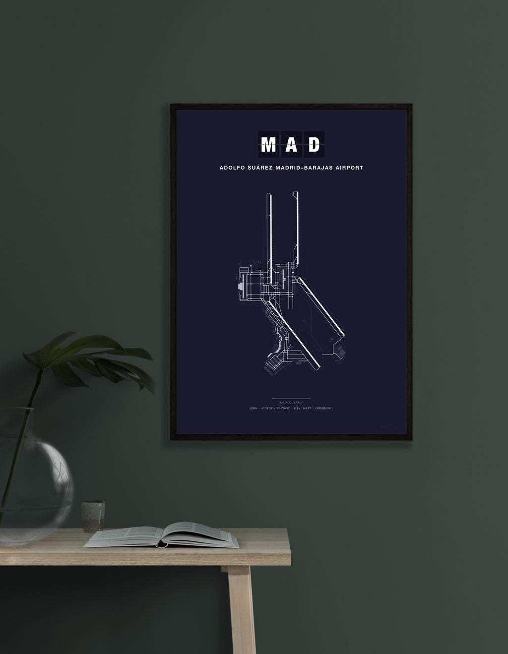 MAD Adolfo Suárez Madrid–Barajas Airport map - Dark style