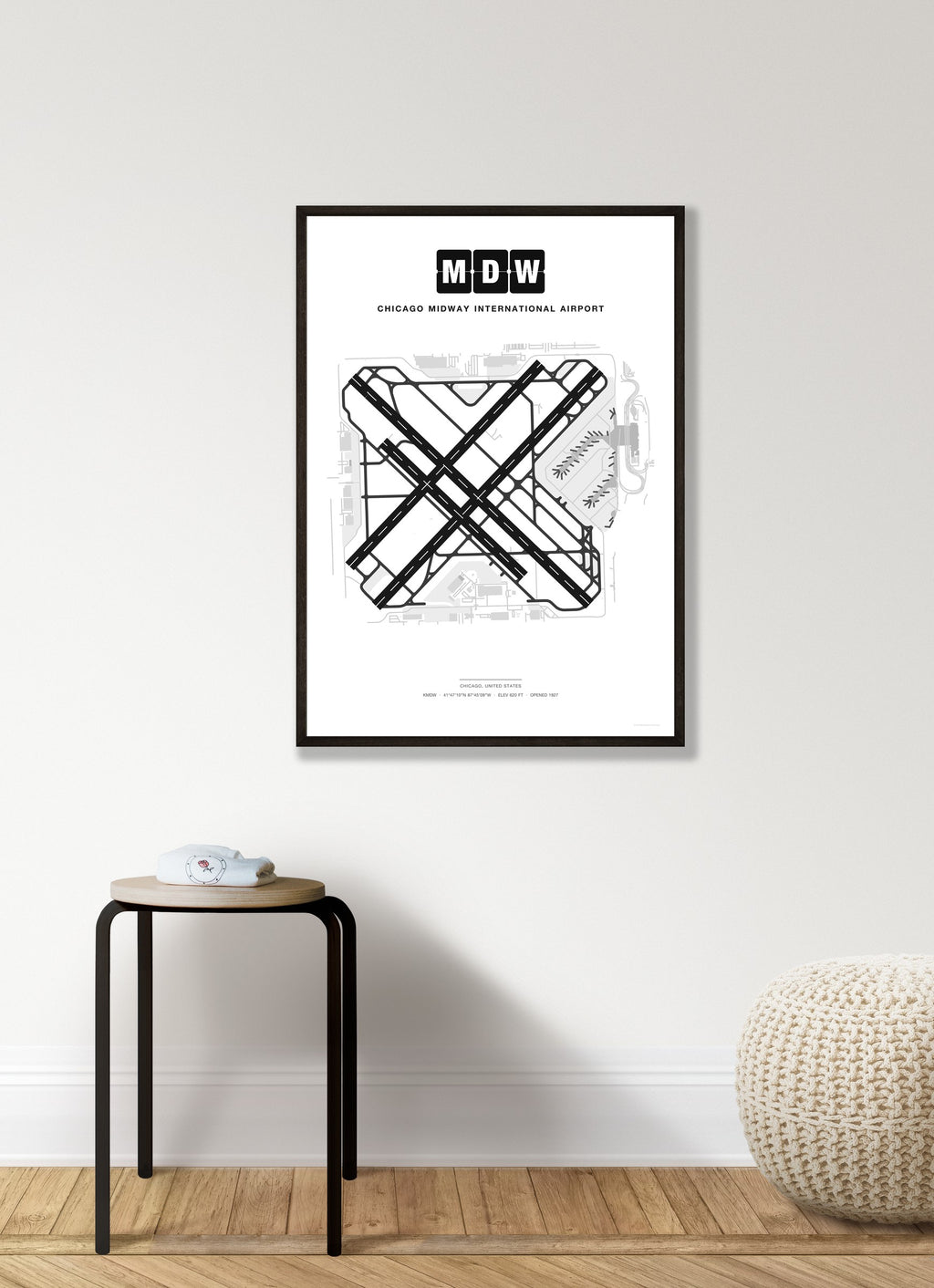 MDW Chicago Midway International Airport map - Classic style