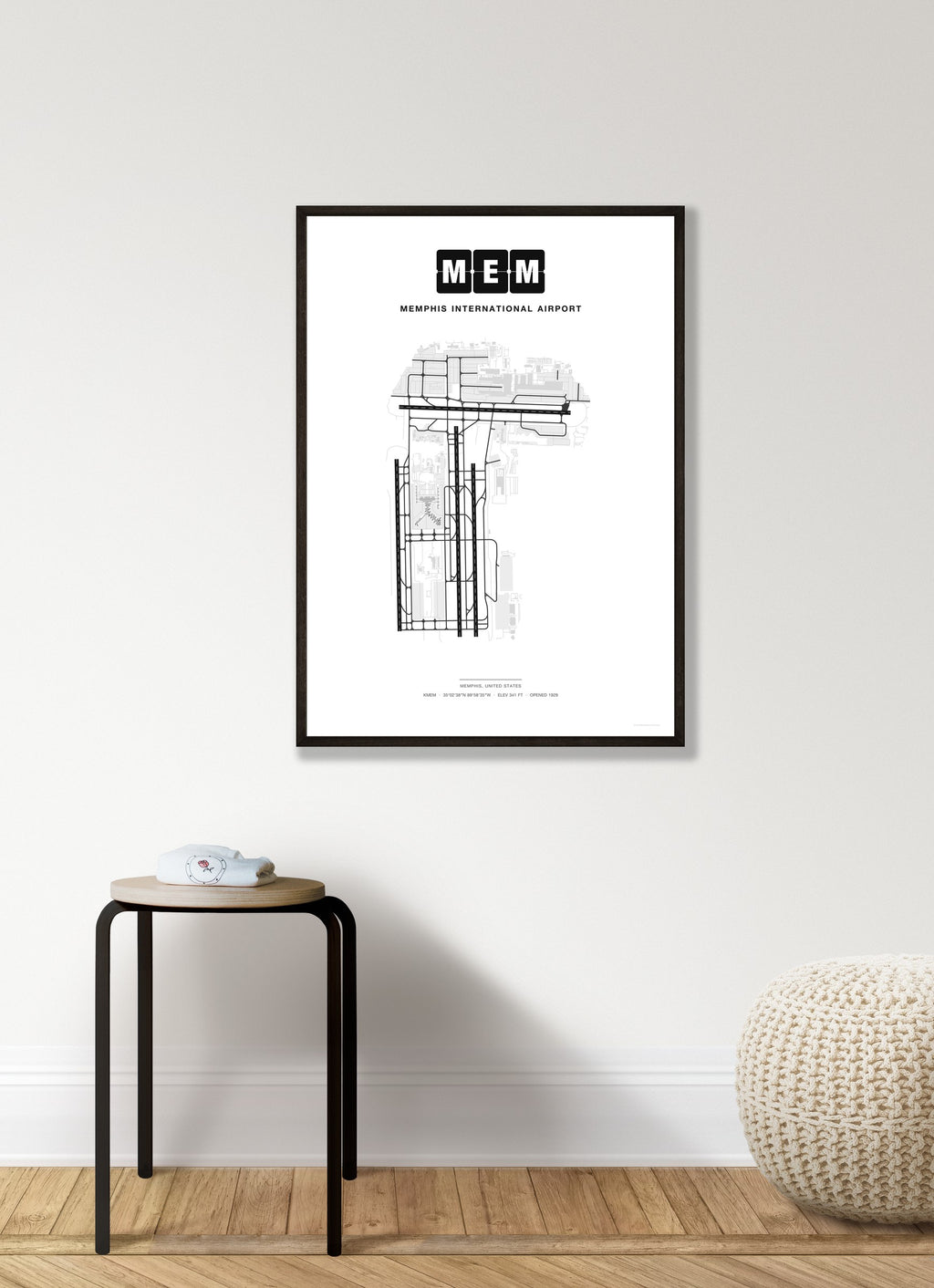MEM Memphis International Airport map - Classic style