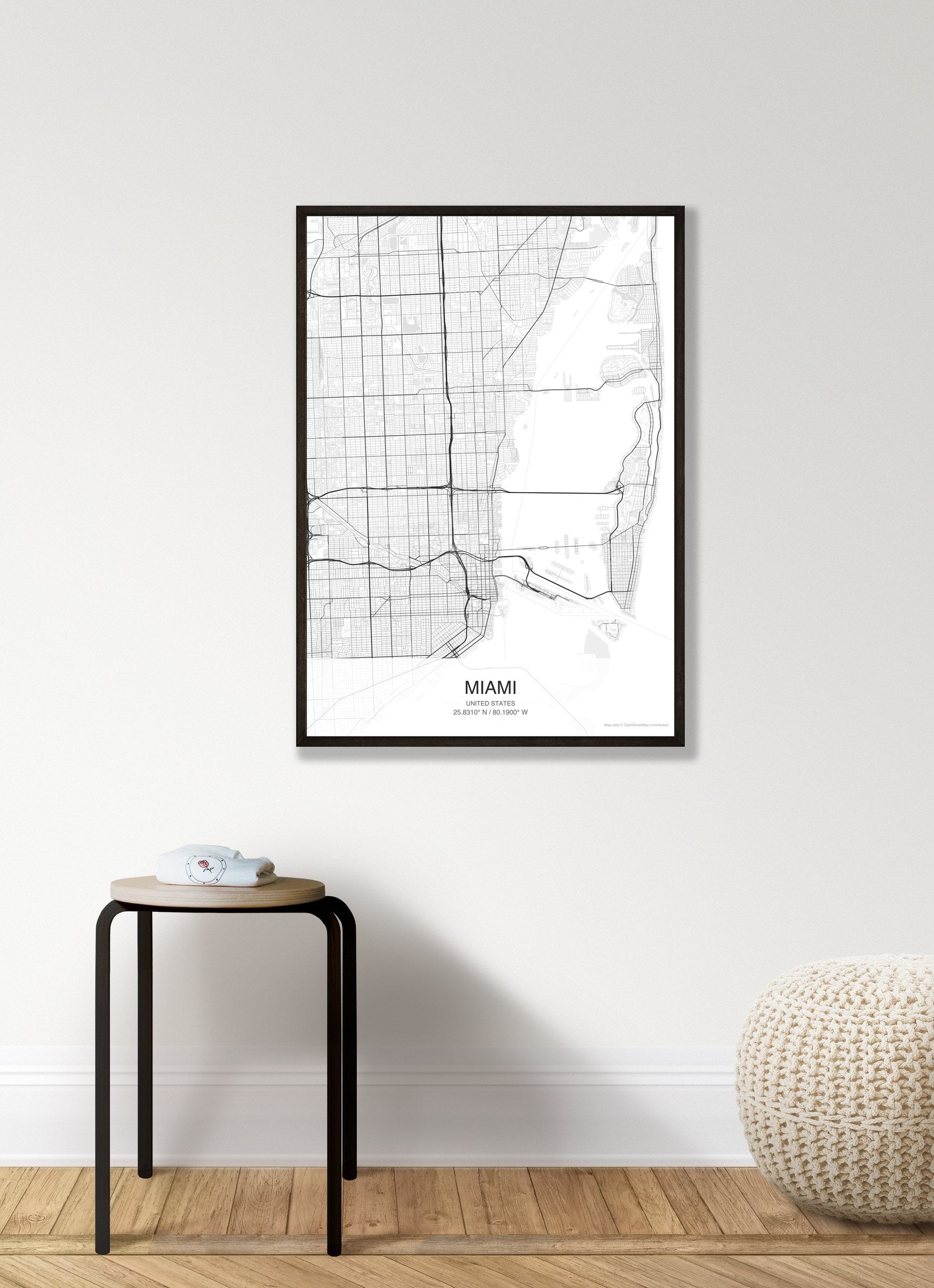 Miami map digital download - Classic style