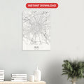 Milan map digital download — Classic style, instant download