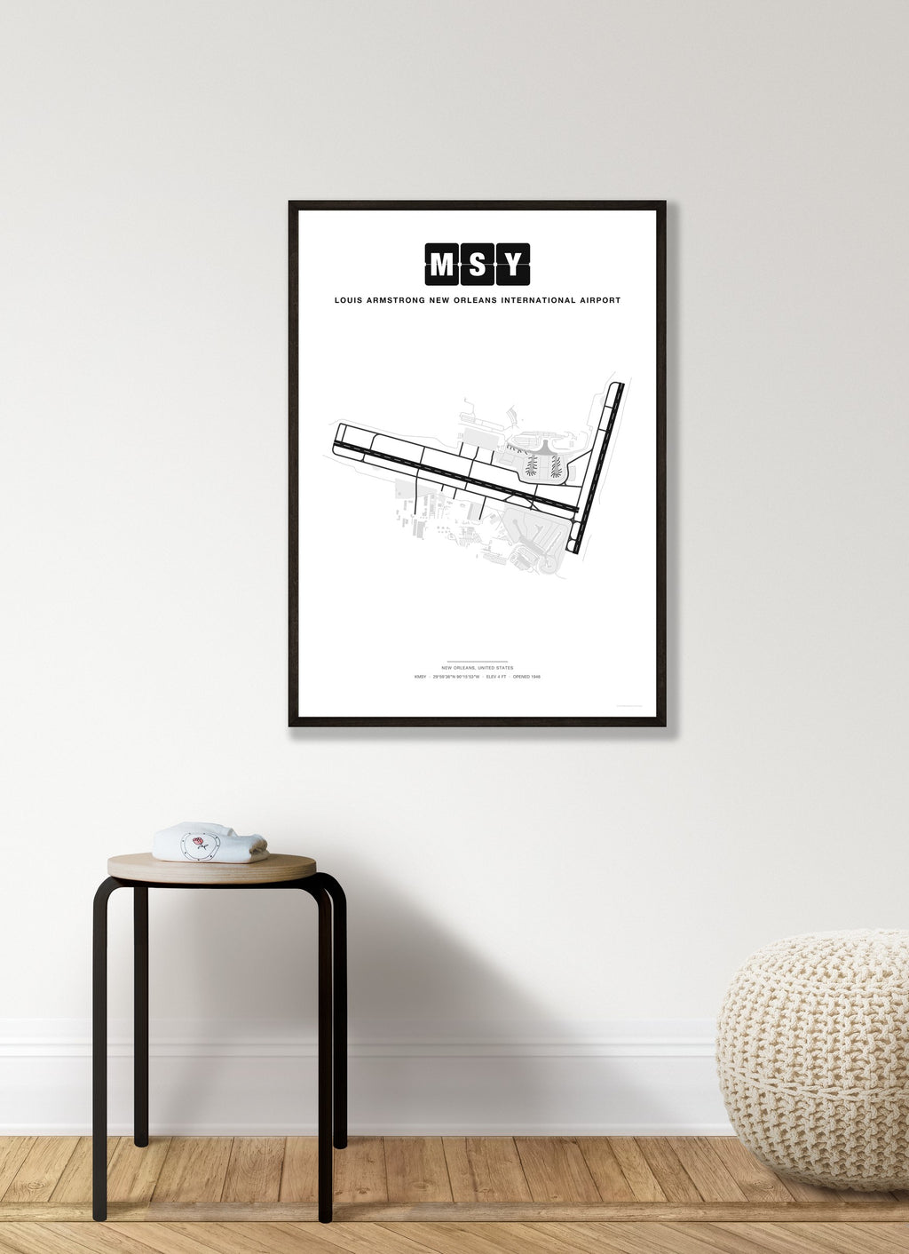 MSY Louis Armstrong New Orleans International Airport map - Classic style
