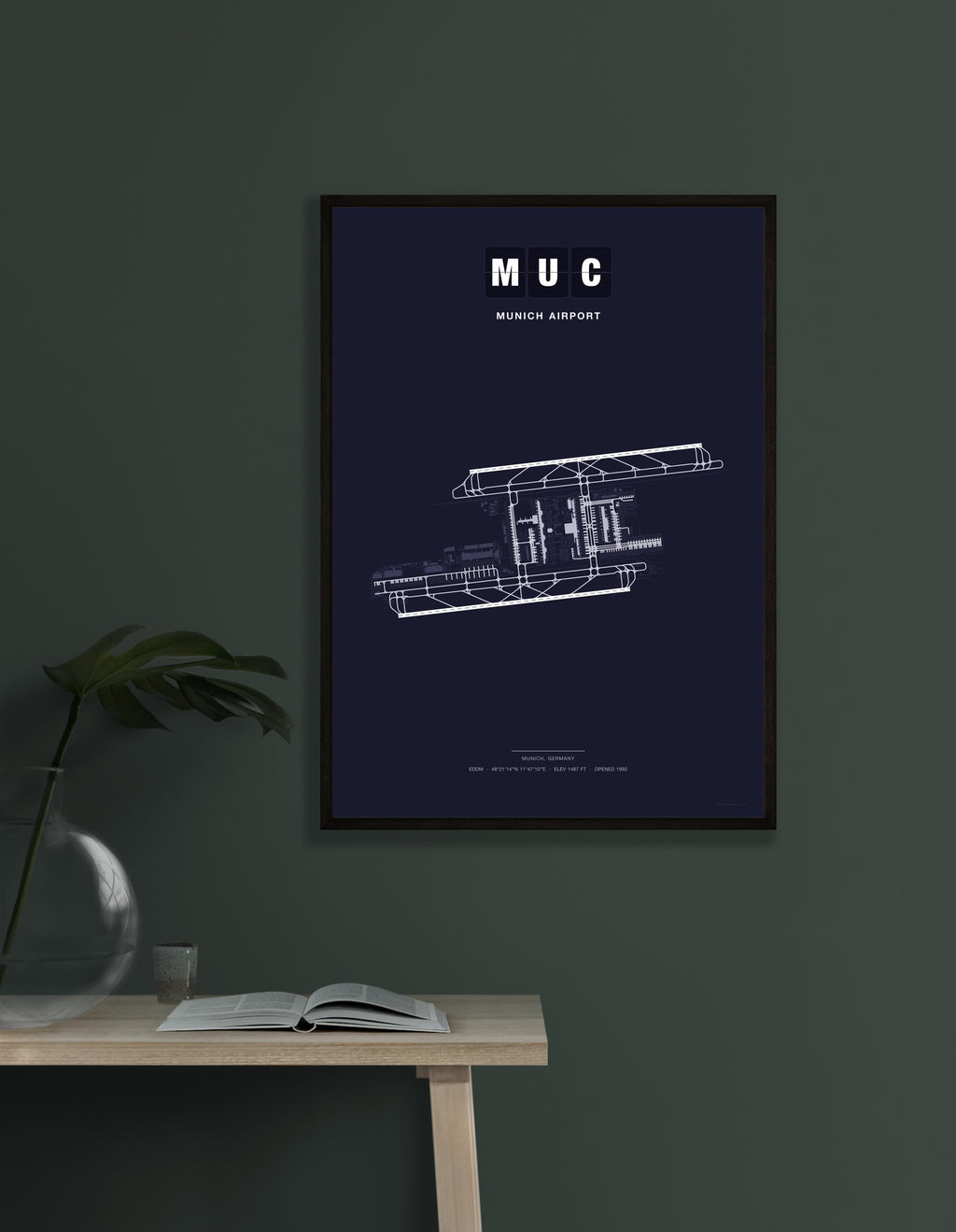 MUC Munich Airport map - Dark style