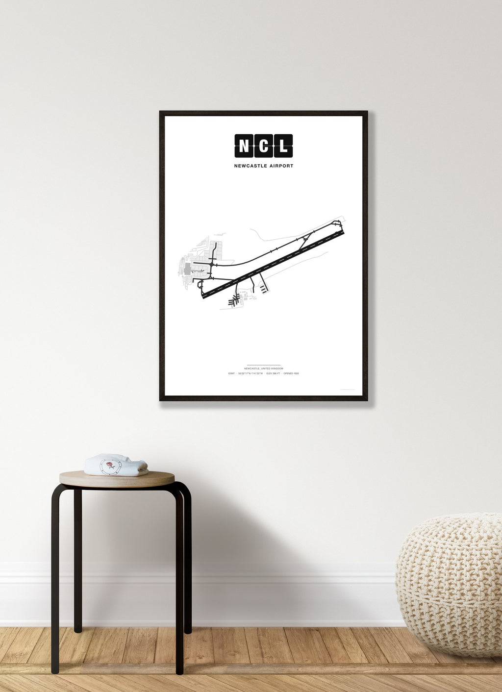 NCL Newcastle Airport map - Classic style