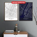 New York City map digital download - Classic and Dark styles, instant download, square lead