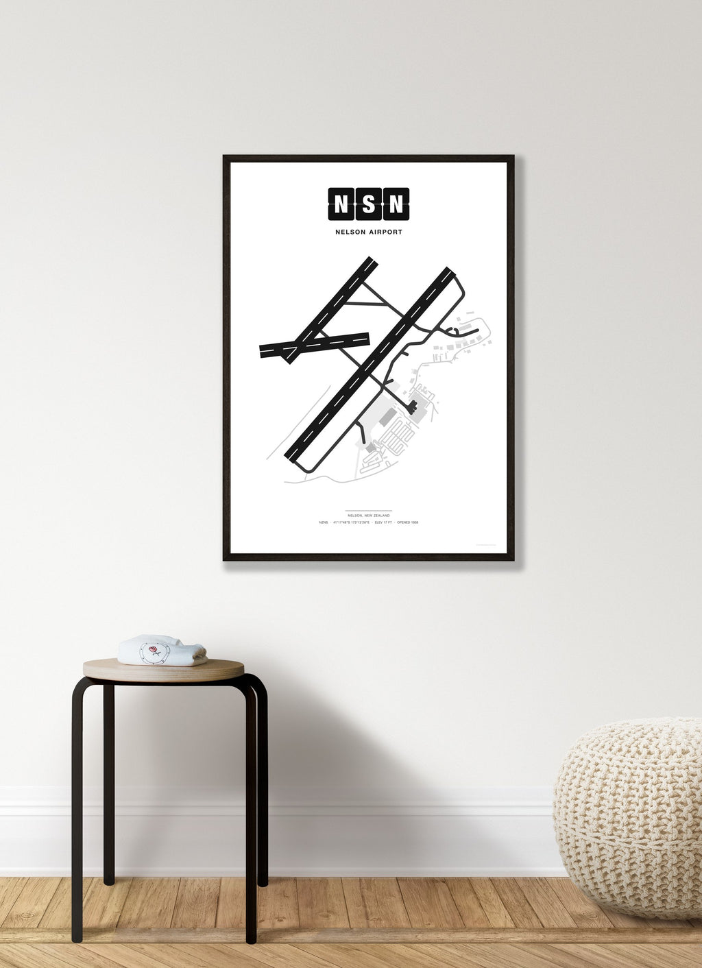 NSN Nelson Airport map - Classic style