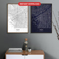 Osaka map digital download - Classic and Dark styles, instant download, square lead