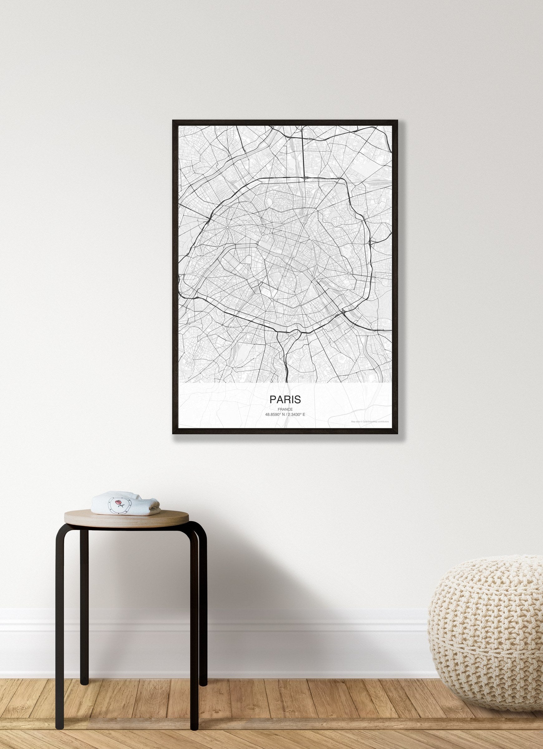 Paris map digital download - Classic style
