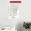 Philadelphia map digital download — Classic style, instant download