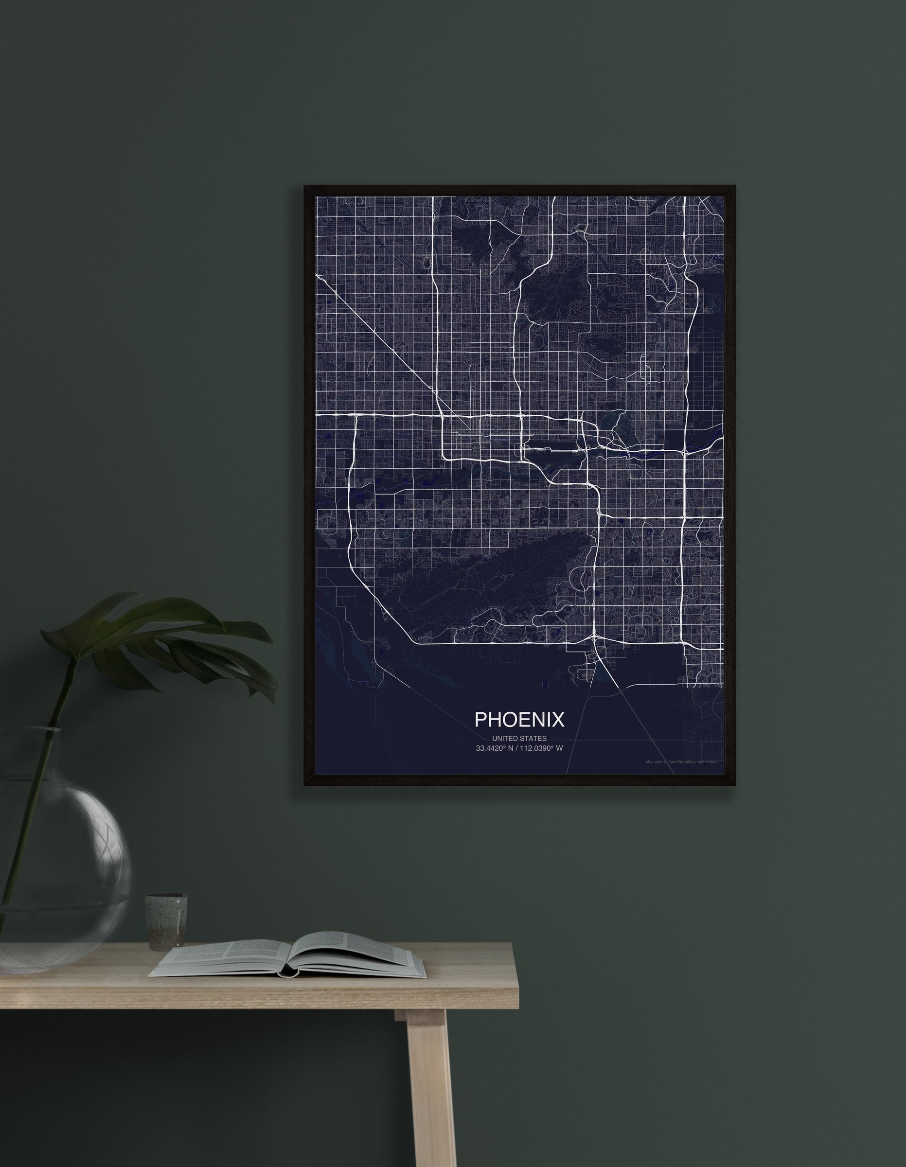 Phoenix map digital download - Dark style