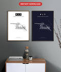 PIT Pittsburgh International Airport map - Classic and Dark styles, instant download