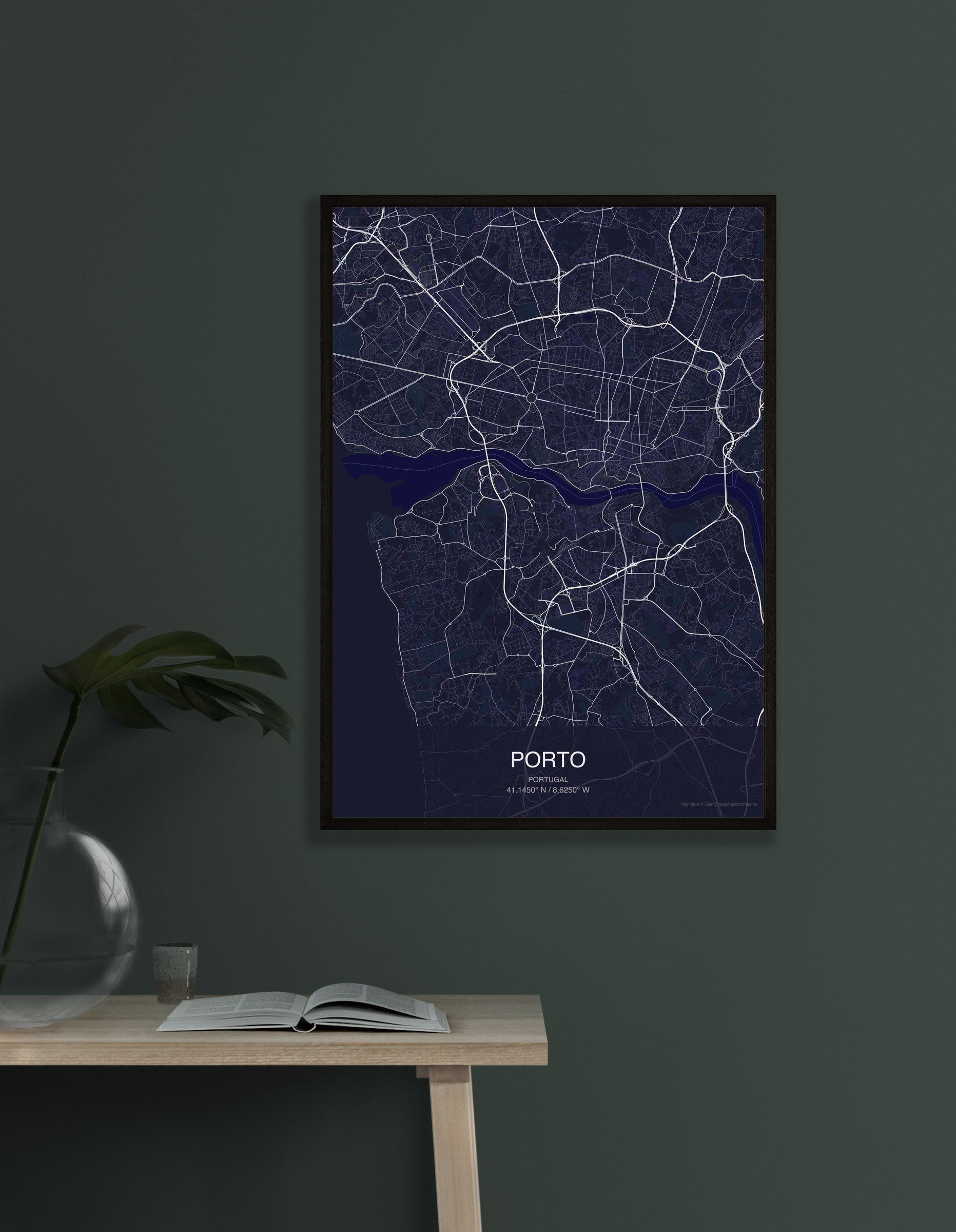 Porto map digital download - Dark style
