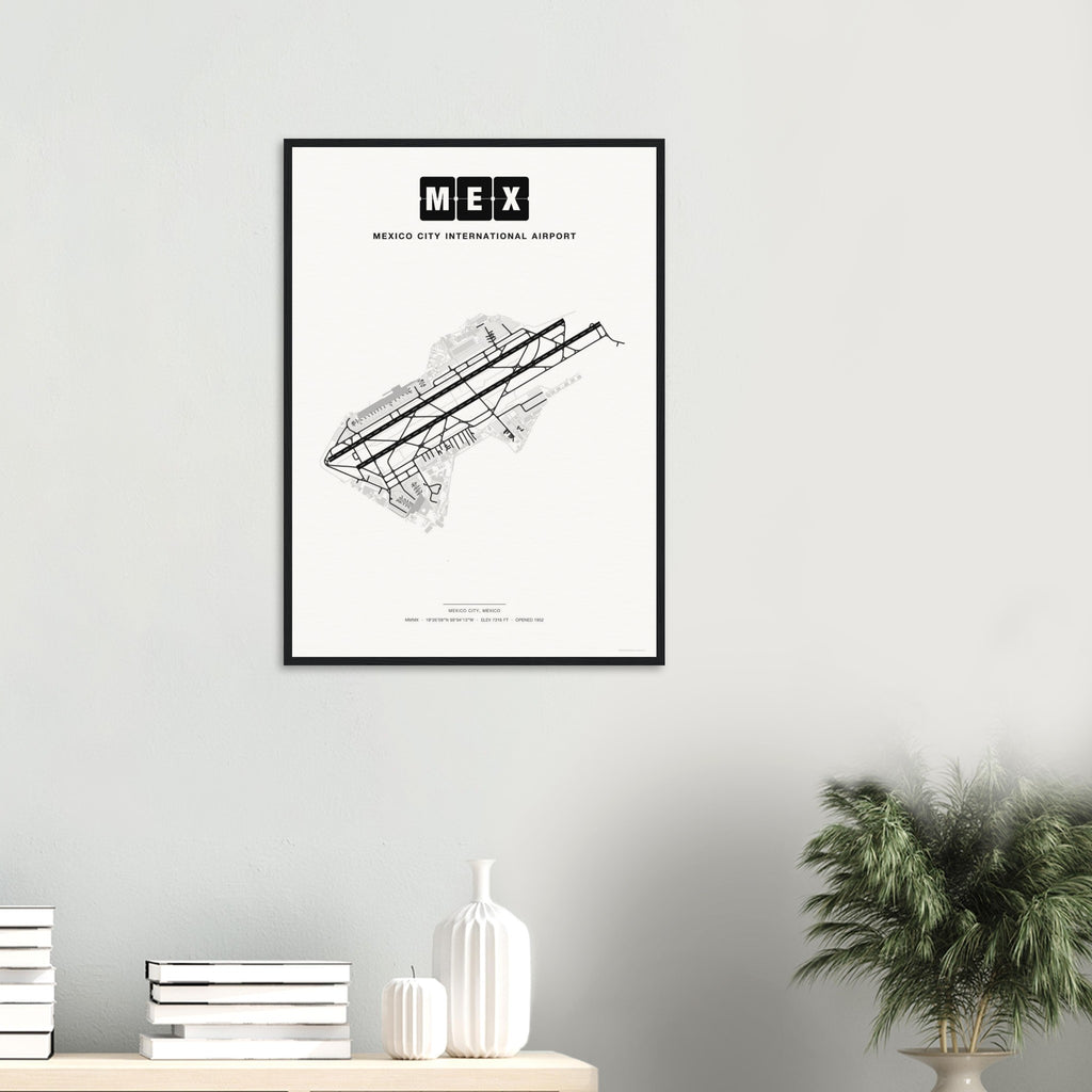 MEX Mexico City International Airport Map Poster - Classic