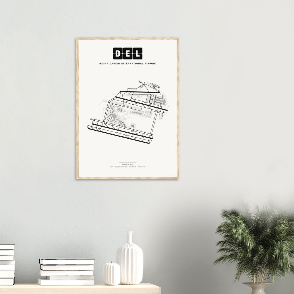 DEL Indira Gandhi International Airport Map Poster - Classic