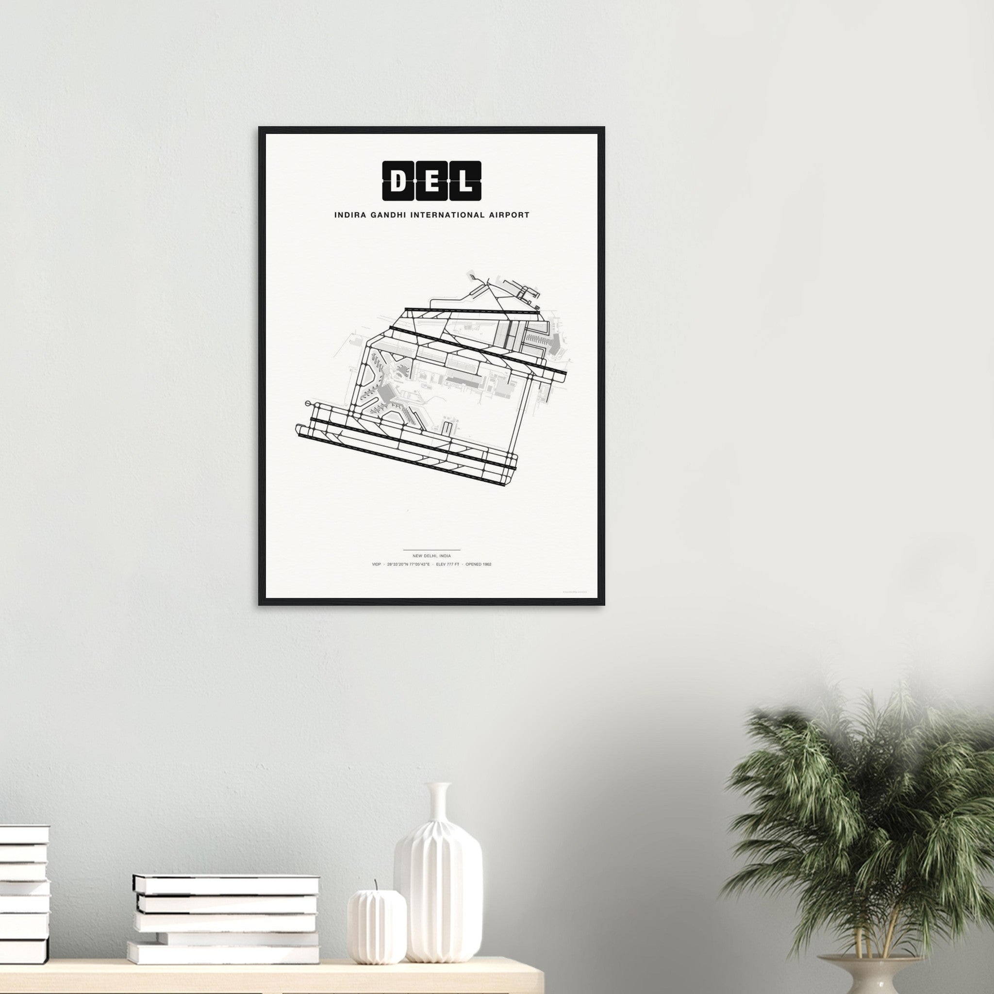 DEL Indira Gandhi International Airport Map Poster - Classic
