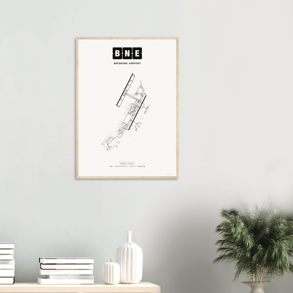 BNE Brisbane Airport Map Poster - Classic