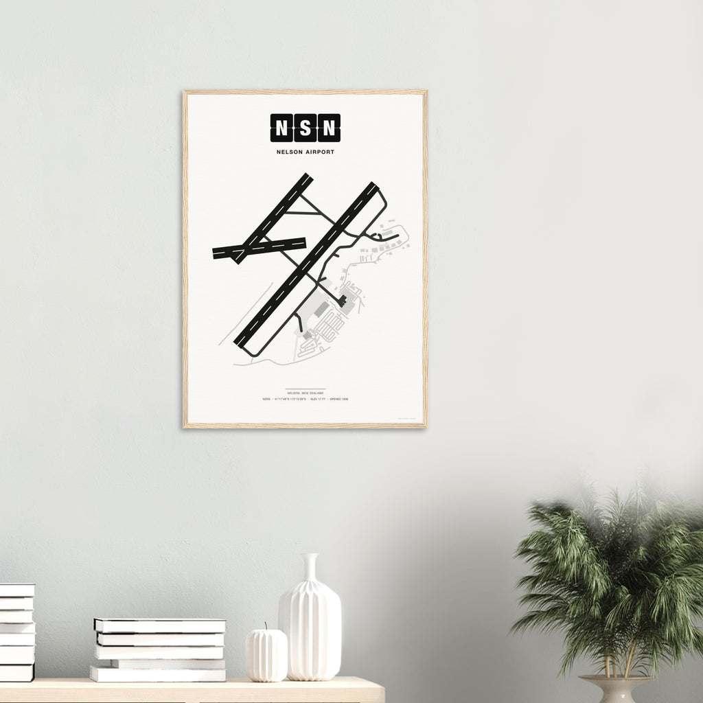 NSN Nelson Airport Map Poster - Classic