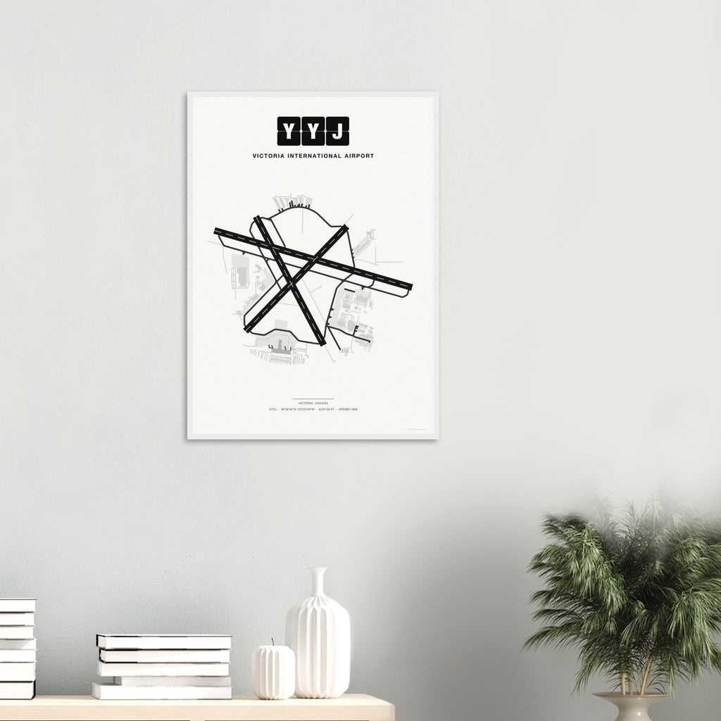 YYJ Victoria International Airport Map Poster - Classic