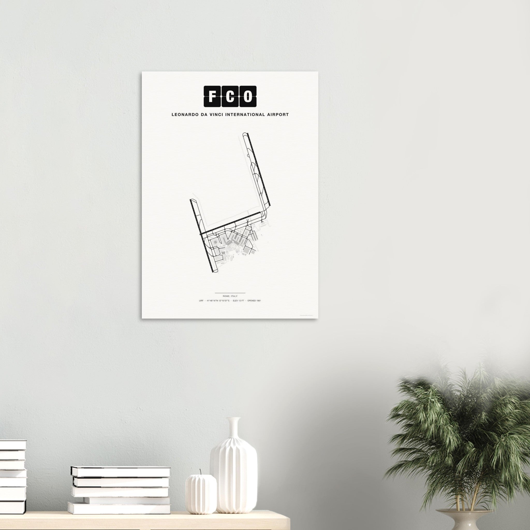 FCO Leonardo da Vinci International Airport Map Poster - Classic