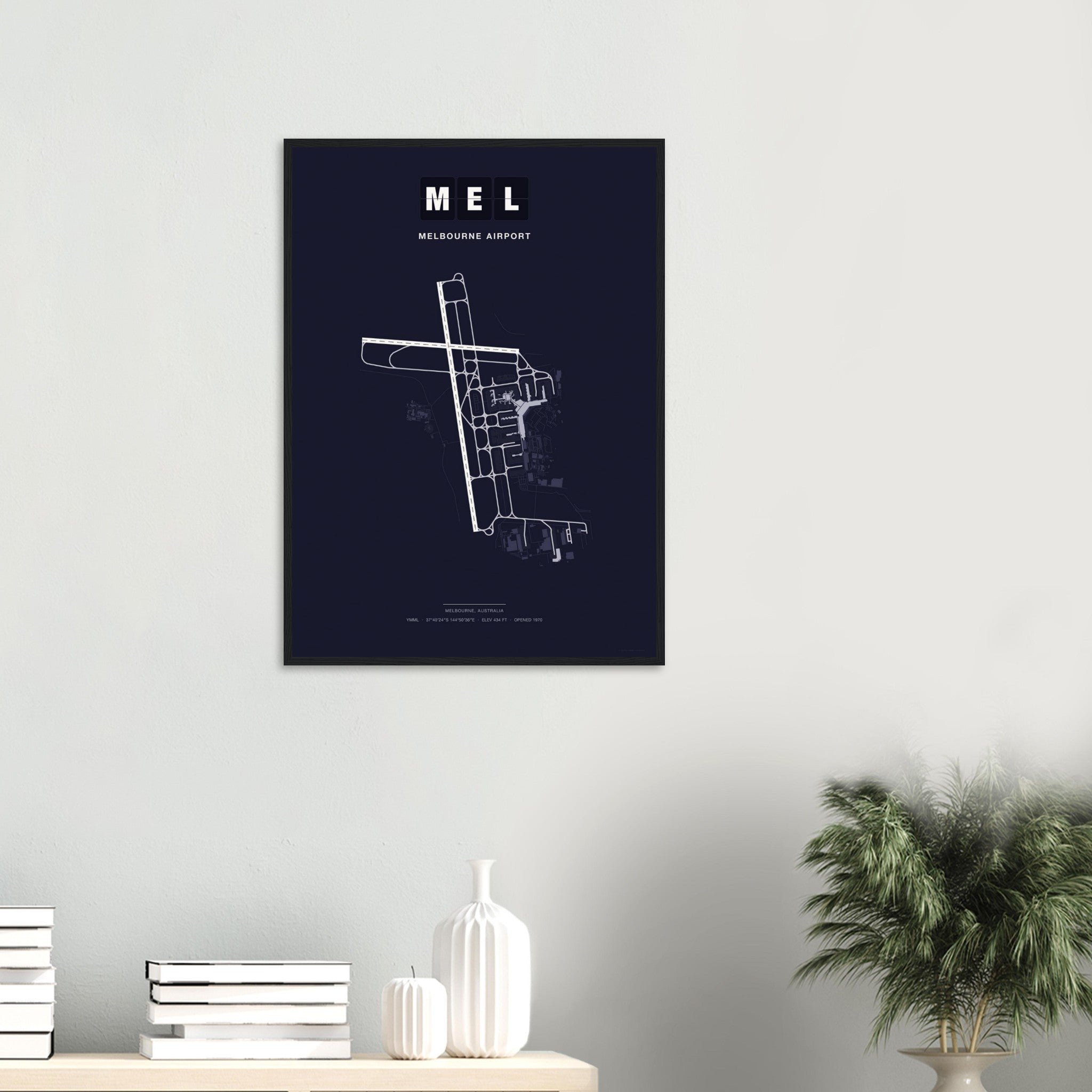MEL Melbourne Airport Map Poster - Dark