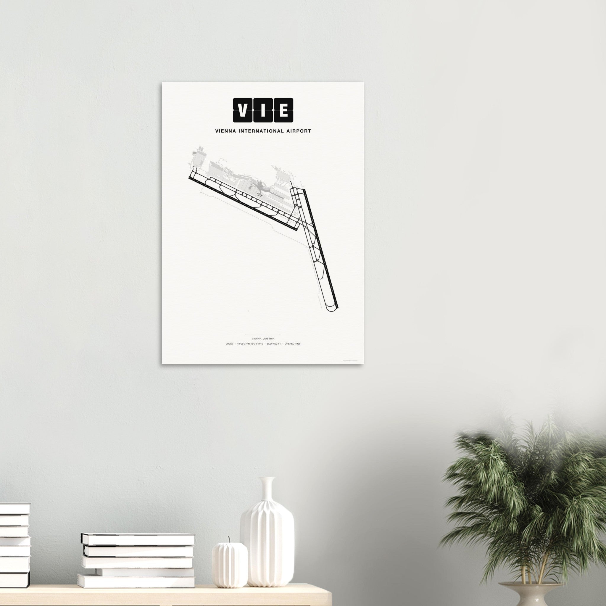 VIE Vienna International Airport Map Poster - Classic