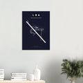 LBA Leeds Bradford Airport Map Poster - Dark