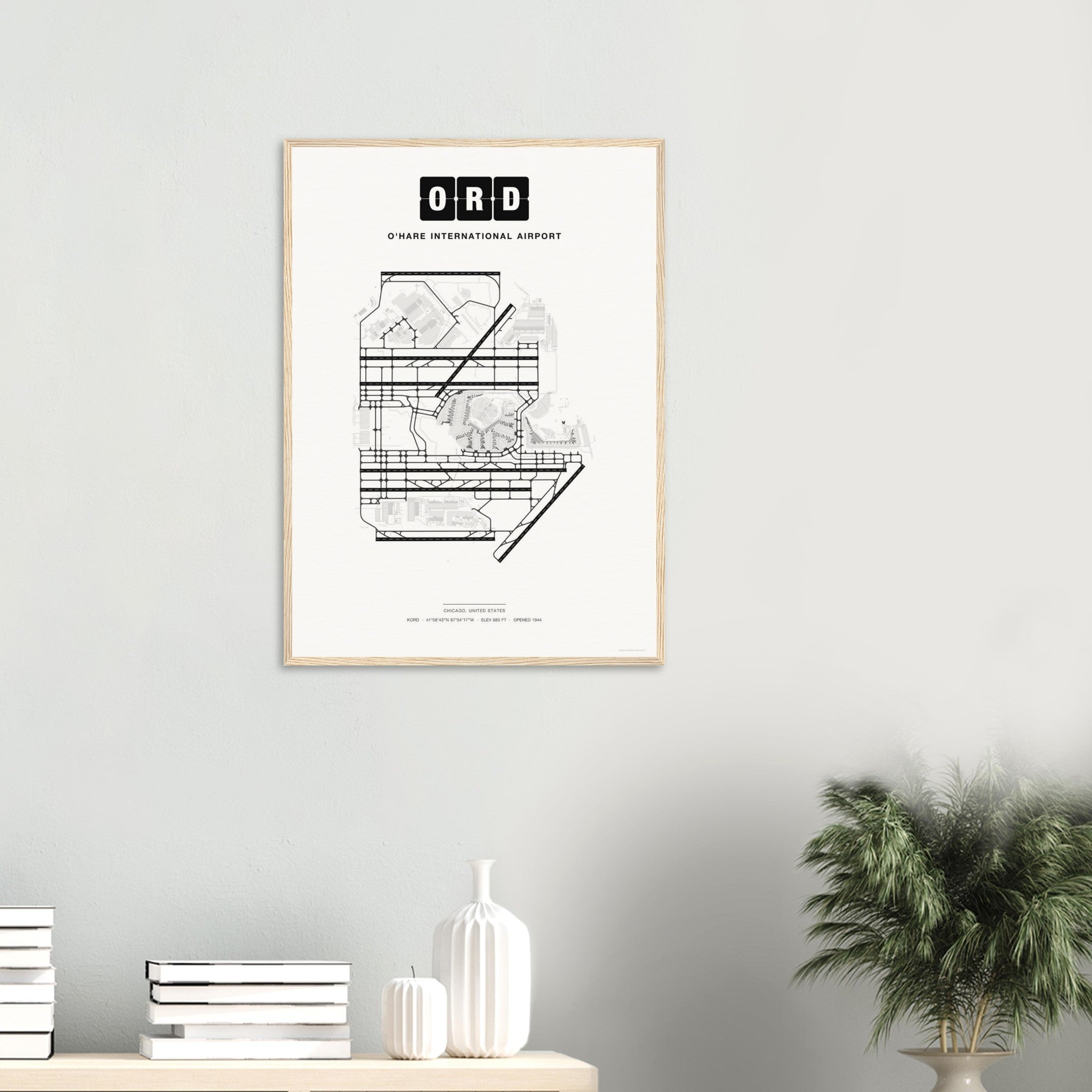 ORD O'Hare International Airport Map Poster - Classic