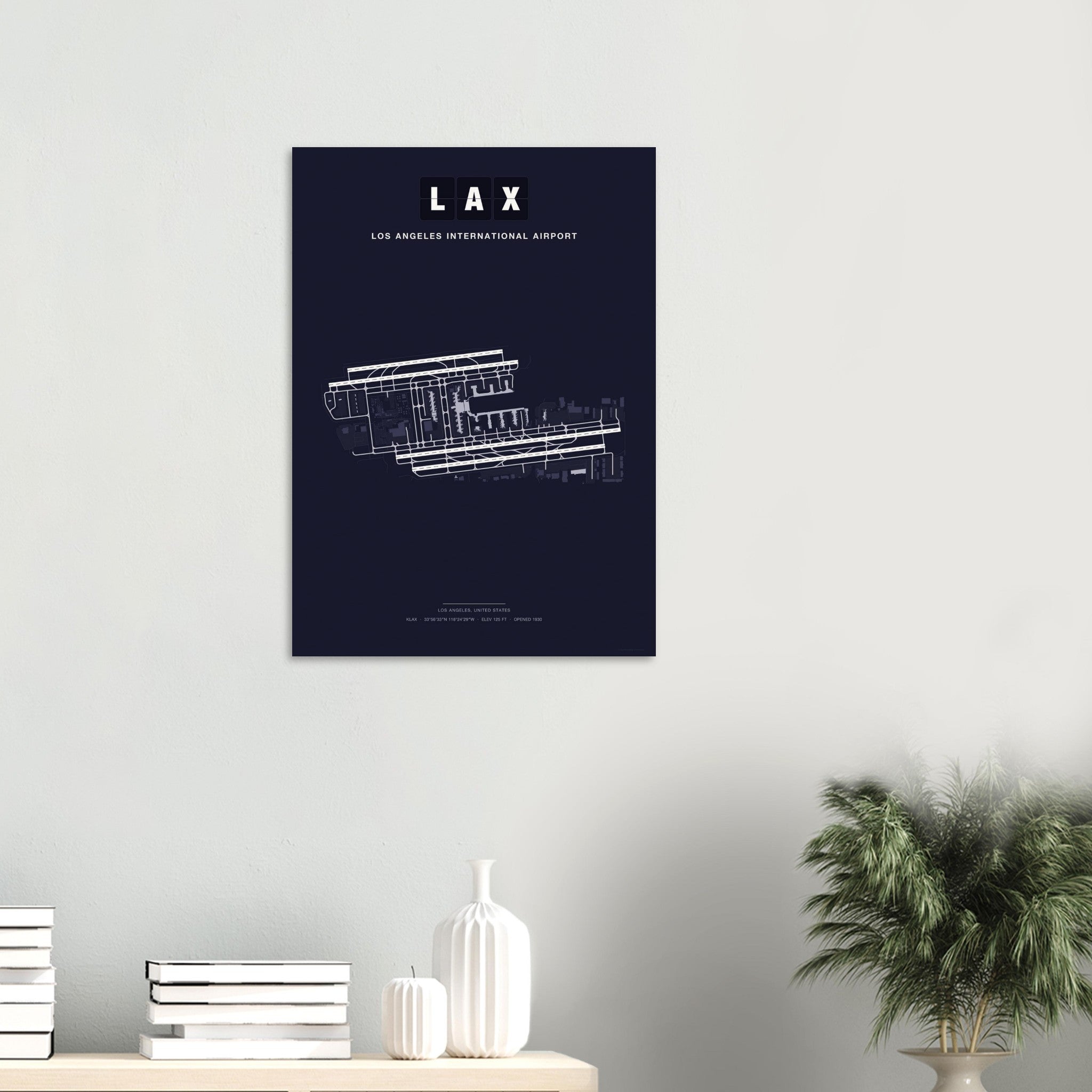 LAX Los Angeles International Airport Map Poster - Dark