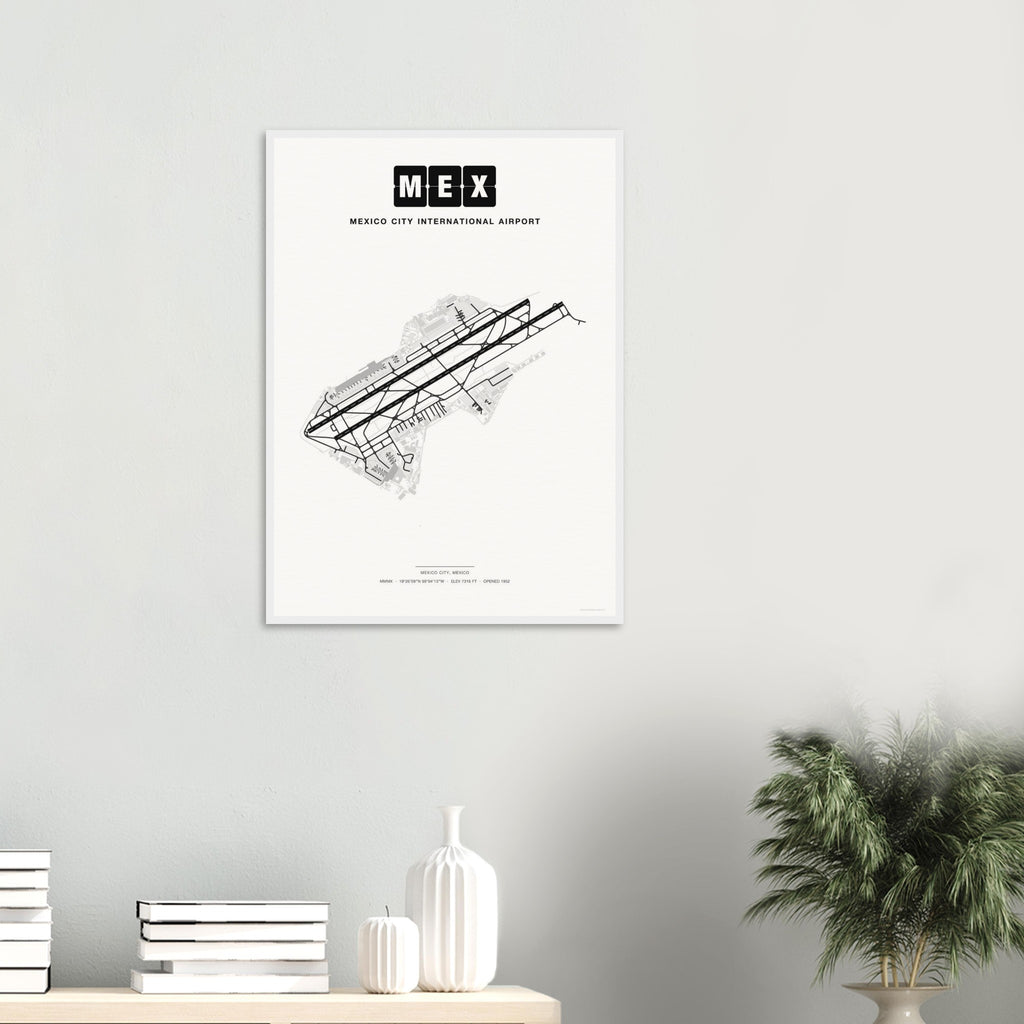 MEX Mexico City International Airport Map Poster - Classic