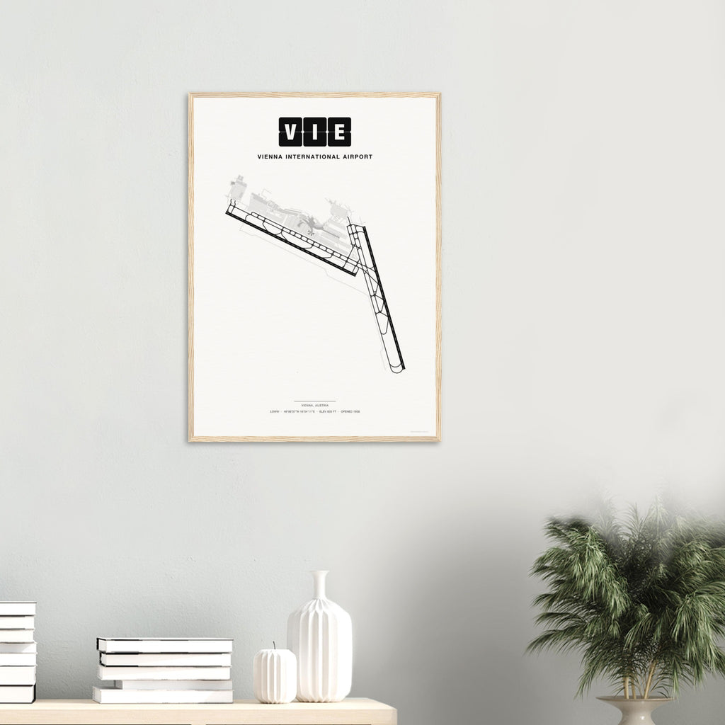VIE Vienna International Airport Map Poster - Classic