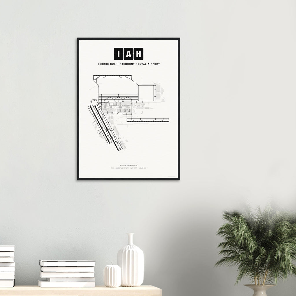 IAH George Bush Intercontinental Airport Map Poster - Classic