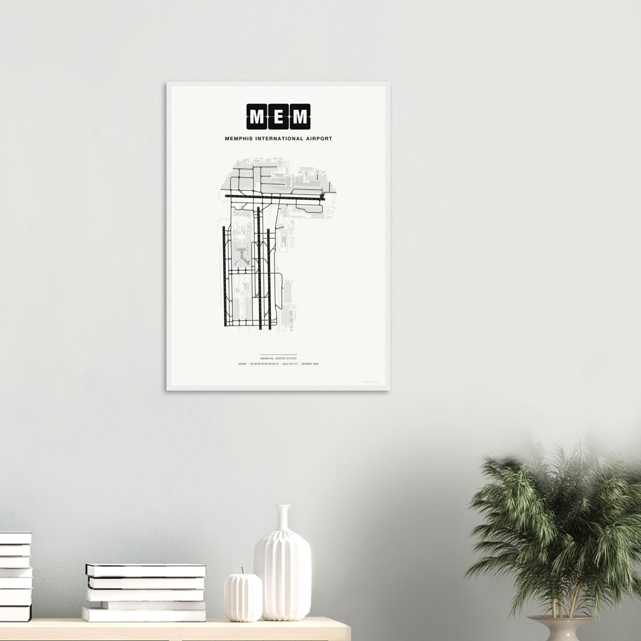 MEM Memphis International Airport Map Poster - Classic