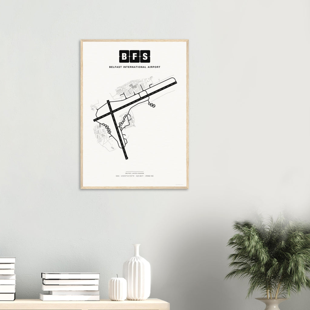 BFS Belfast International Airport Map Poster - Classic