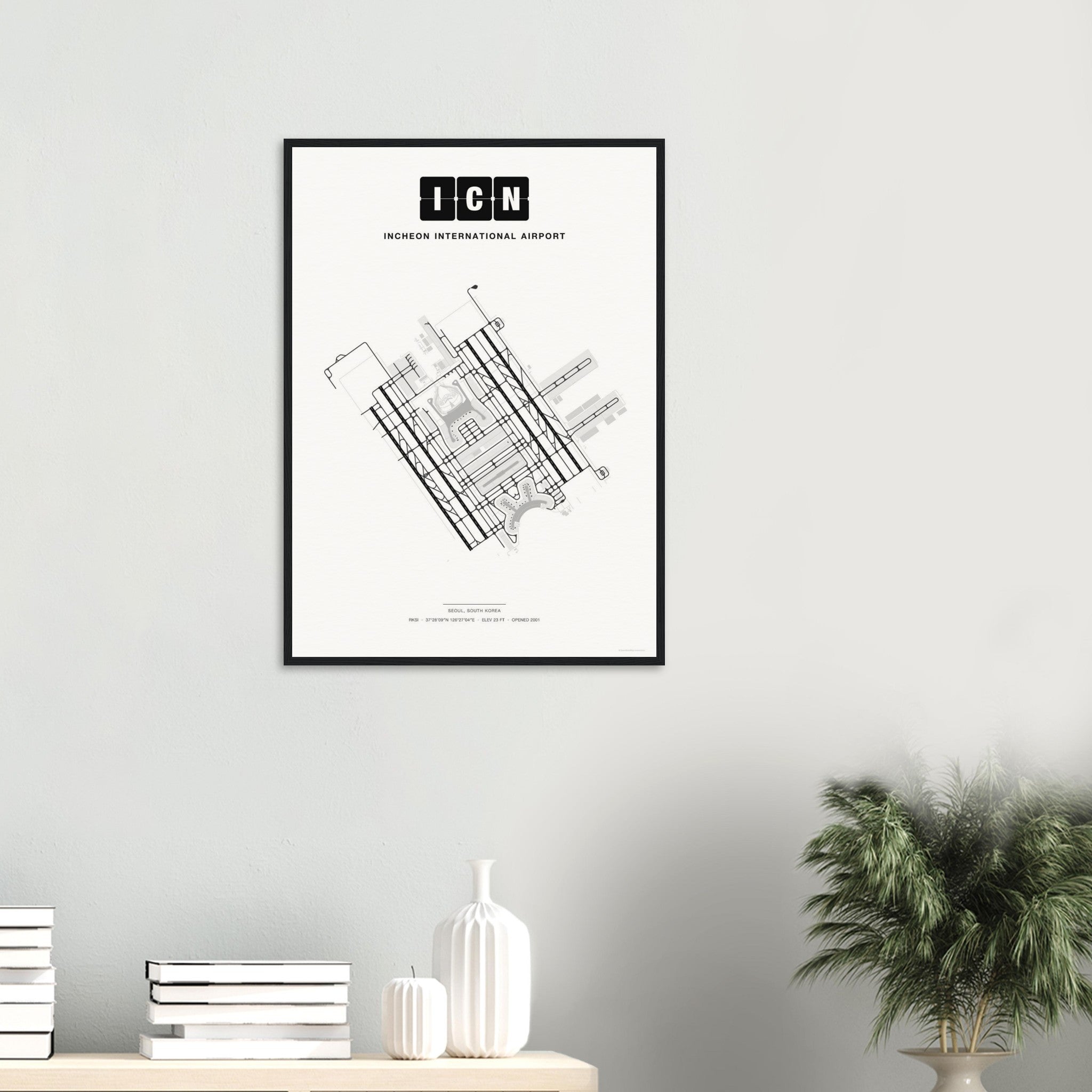 ICN Incheon International Airport Map Poster - Classic