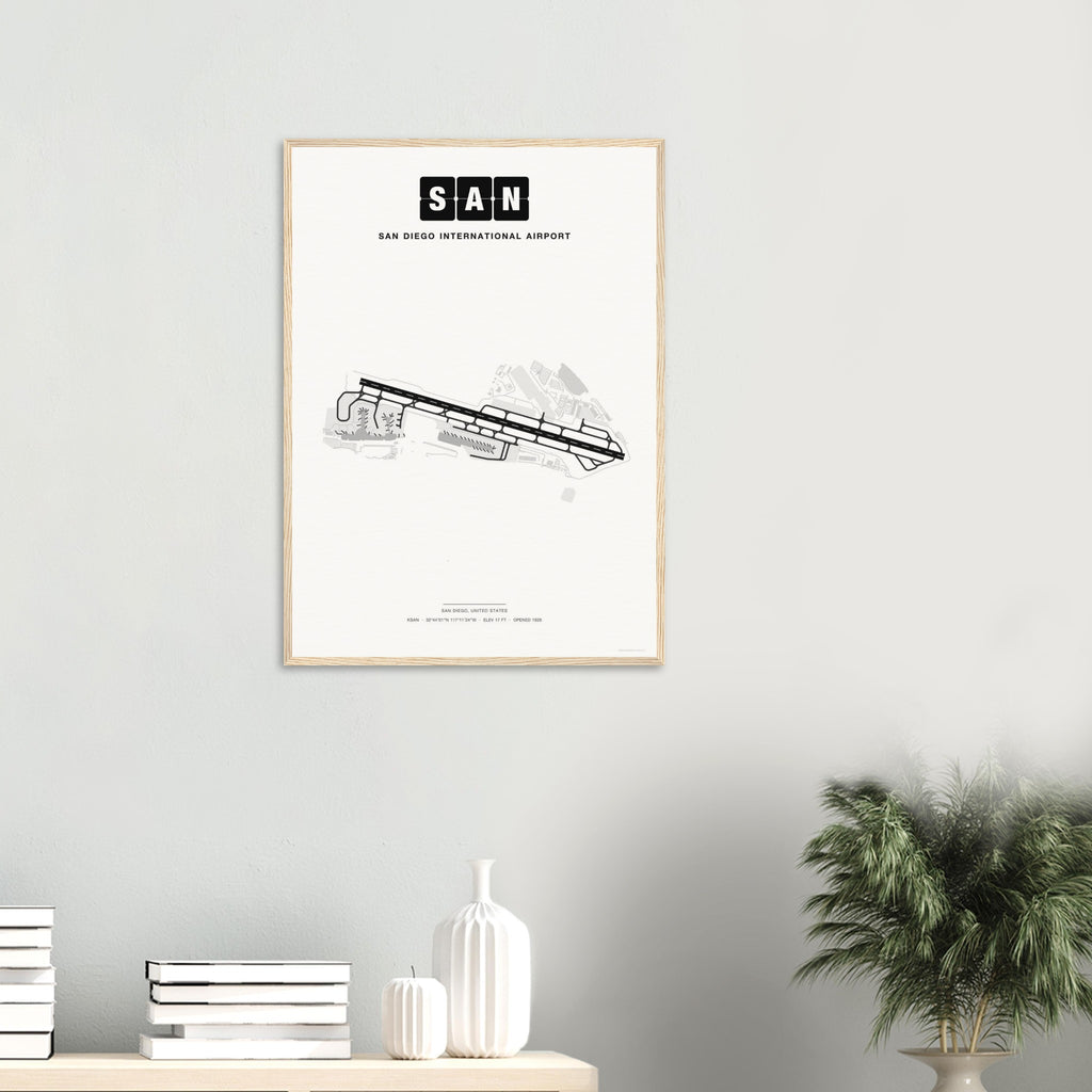 SAN San Diego International Airport Map Poster - Classic