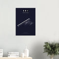 EDI Edinburgh Airport Map Poster - Dark