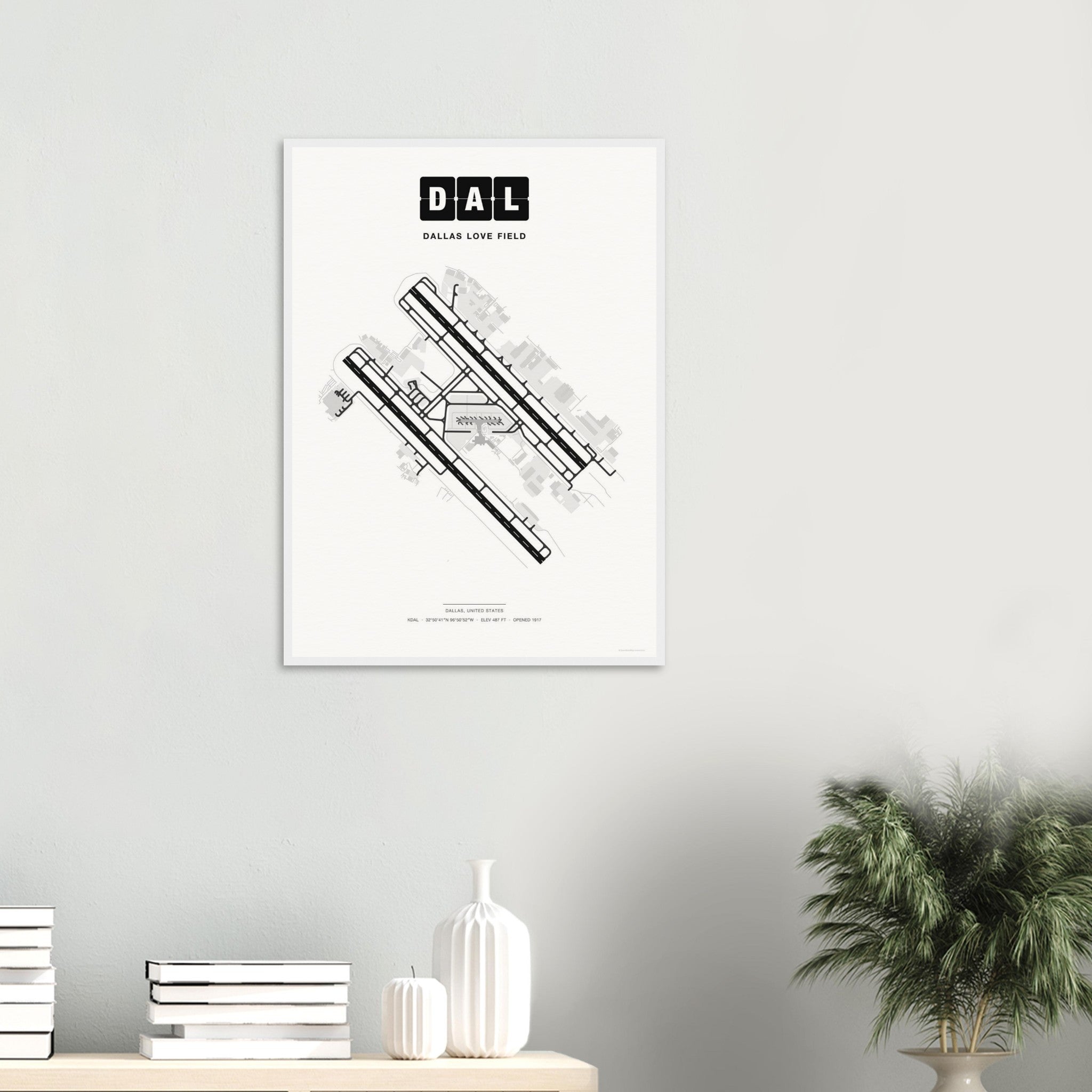 DAL Dallas Love Field Map Poster - Classic