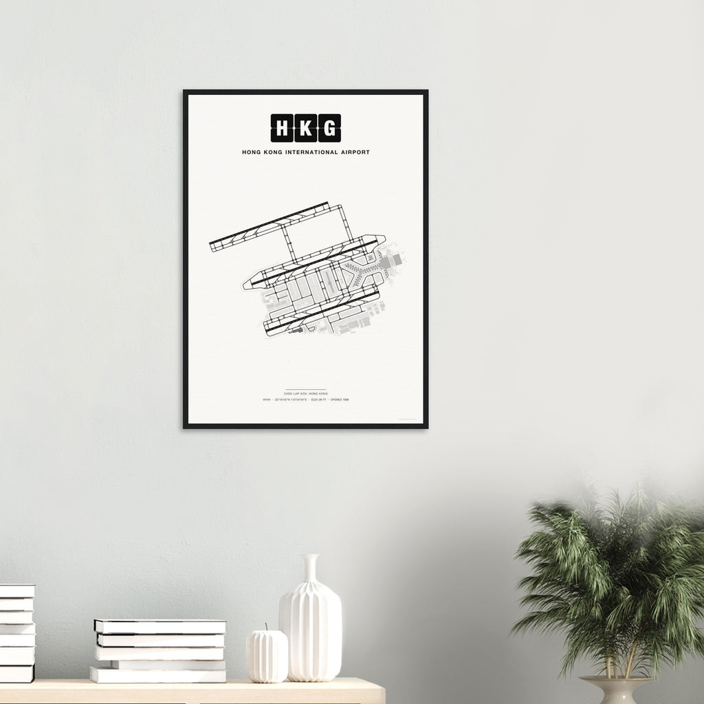 HKG Hong Kong International Airport Map Poster - Classic