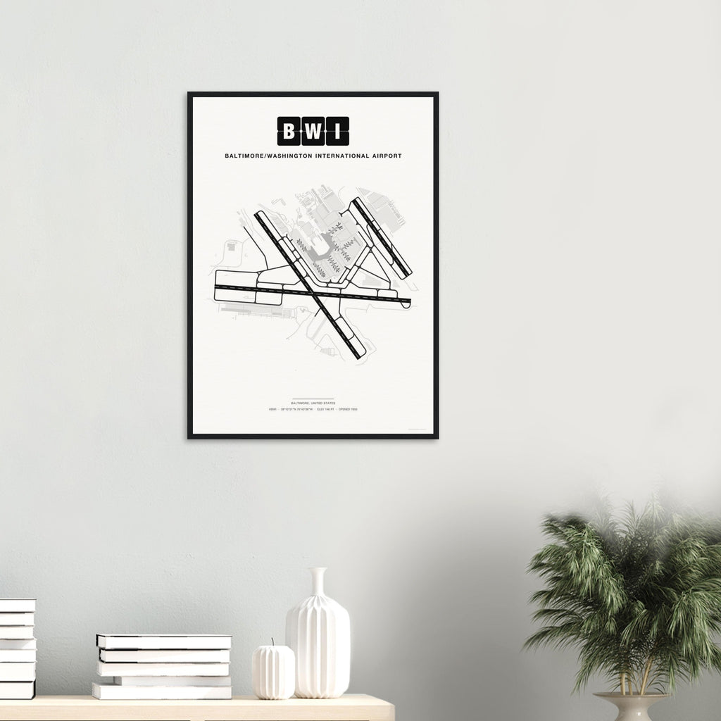 BWI Baltimore/Washington International Airport Map Poster - Classic